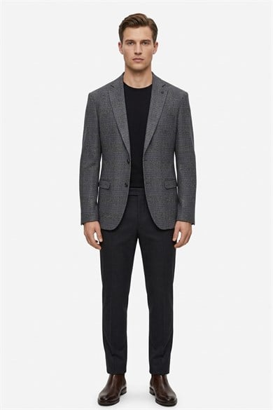 Erkek Slim Fit Mono Yaka Füme Ceket