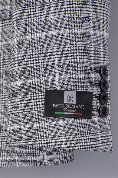 Erkek Slim Fit Mono Yaka Gri Yarım Astar Ceket
