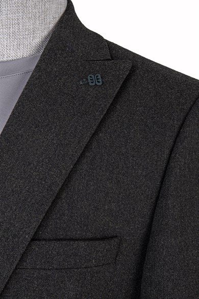 Erkek Slim Fit Mono Yaka Haki Ceket
