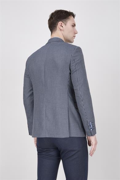 Erkek Slim Fit Mono Yaka Lacivert Ceket