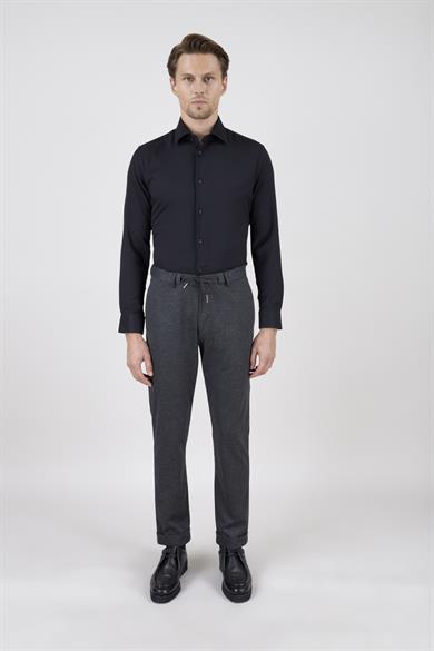 Erkek Slim Fit Mono Yaka Yarım Astar Antrasit Takım Elbise