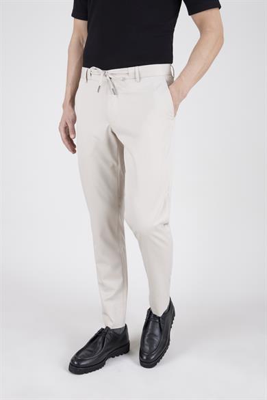 Erkek Slim Fit Mono Yaka Yarım Astar Bej Takım Elbise