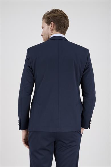 Erkek Slim Fit Mono Yaka Yarım Astar Lacivert Takım Elbise