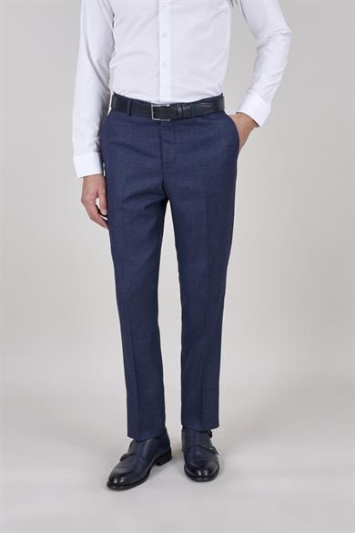 Erkek Slim Fit Sivri Yaka Açık Gri Ekose Kombin Yelekli Takım Elbise
