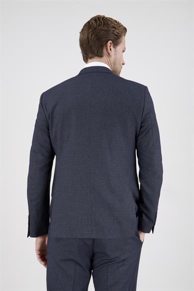 Erkek Slim Fit Sivri Yaka Koyu Gri Yelekli Takım Elbise