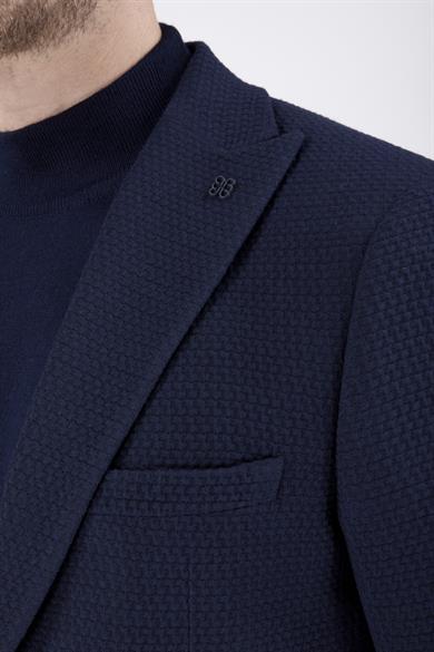 Erkek Slim Fit Sivri Yaka Koyu Lacivert Kombin Takım Elbise