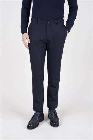 Erkek Slim Fit Sivri Yaka Koyu Lacivert Kombin Takım Elbise