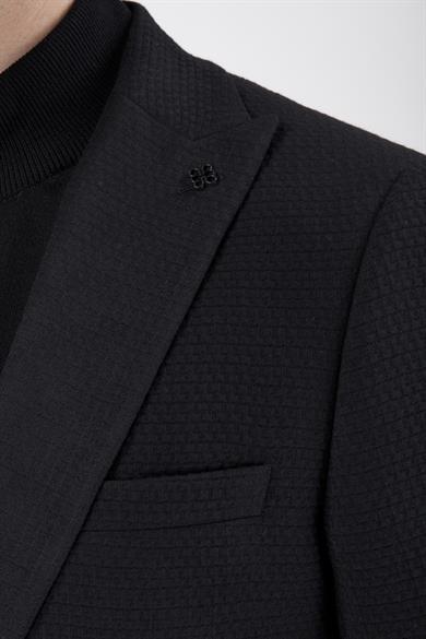 Erkek Slim Fit Sivri Yaka Siyah Kombin Takım Elbise