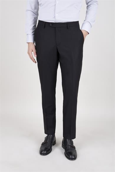 Erkek Slim Fit Sivri Yaka Siyah 8 Drop Yelekli Takım Elbise