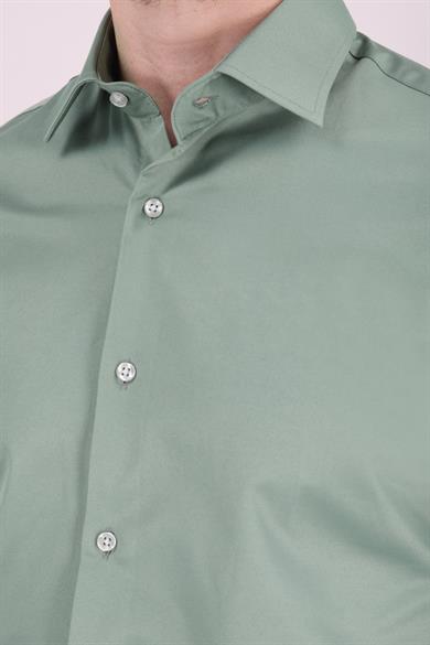 Erkek Slim Fit Uzun Kol Yeşil 6 Drop Gömlek