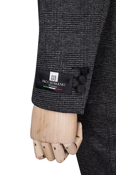 Erkek Slim Fit Mono Yaka Füme Takım Elbise