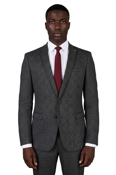 Erkek Slim Fit Mono Yaka Füme Takım Elbise