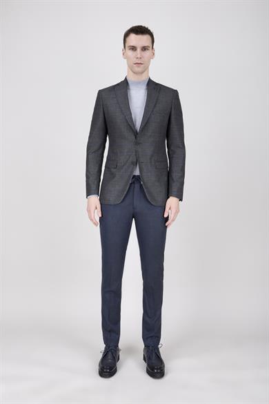 Erkek Slim Fit Mono Yaka Füme Ceket