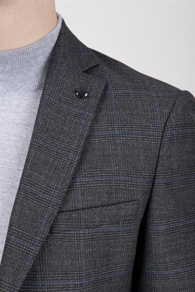 Erkek Slim Fit Mono Yaka Füme Ceket
