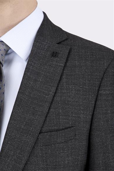 Erkek Slim Fit Mono Yaka Açık Füme Ceket