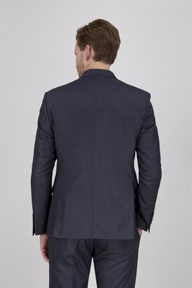 Erkek Slim Fit Sivri Yaka Füme Yelekli Takım Elbise