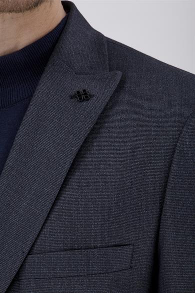 Erkek Slim Fit Sivri Yaka Füme Yelekli Takım Elbise