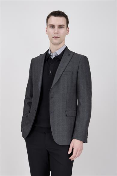 Erkek Slim Fit Sivri Yaka Füme Ceket