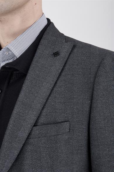 Erkek Slim Fit Sivri Yaka Füme Ceket