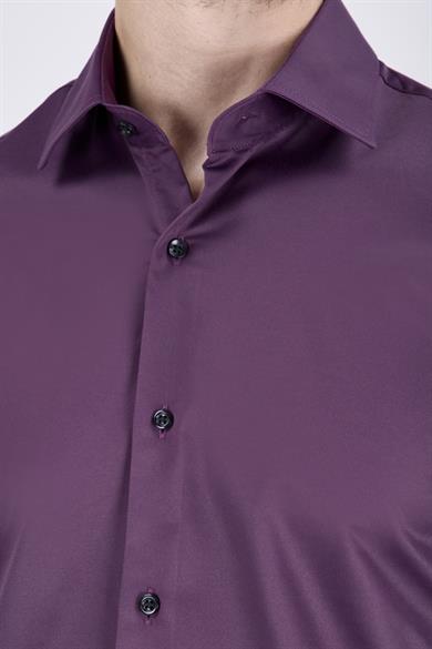 Erkek Fuşya Mürdüm Renk Slim Fit Gömlek
