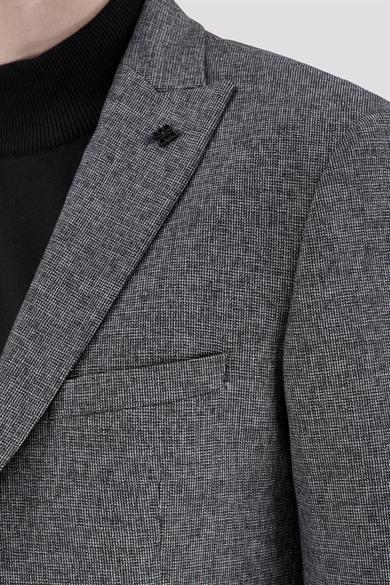 Erkek Slim Fit Sivri Yaka Gri Ceket