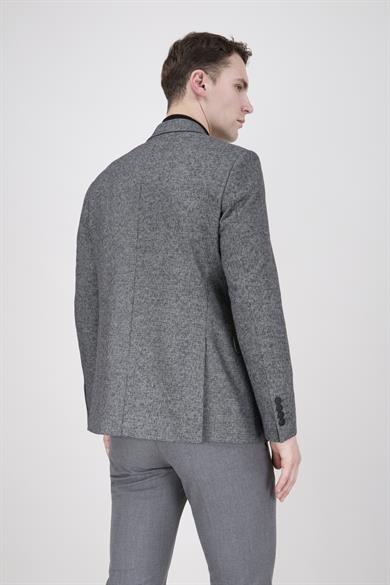 Erkek Slim Fit Sivri Yaka Gri Ceket