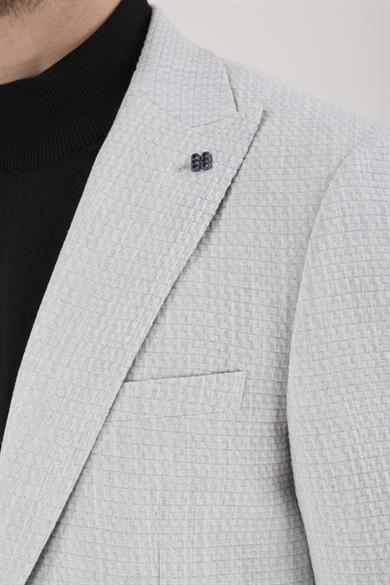 Erkek Slim Fit Sivri Yaka Gri Kombin Yelekli Takım Elbise