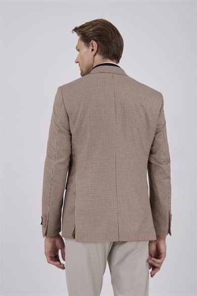 Erkek Slim Fit Mono Yaka Hardal Ceket