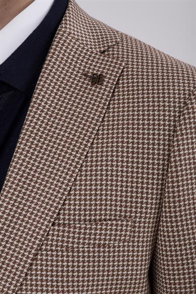 Erkek Slim Fit Mono Yaka Hardal Ceket