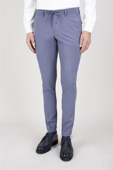 Erkek İndigo Bağcıklı Casual Pantolon