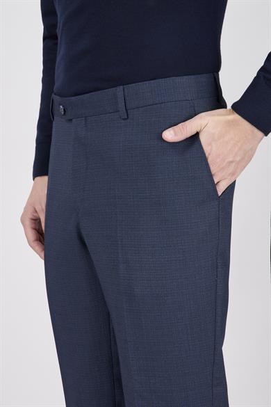 Erkek Regular Fit Mono Yaka Koyu Lacivert Takım Elbise