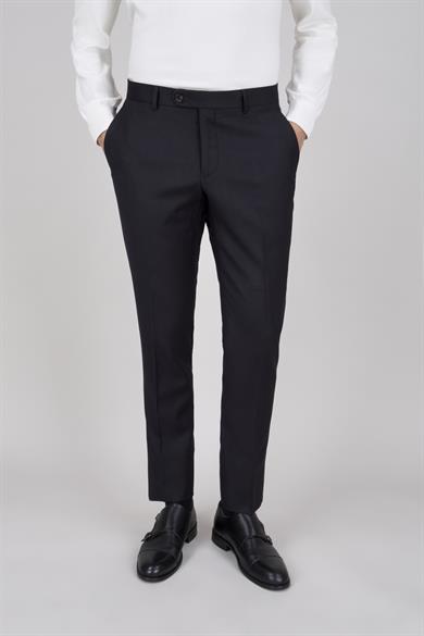 Erkek Slim Fit Sivri Yaka Koyu Kahverengi Yelekli Takım Elbise