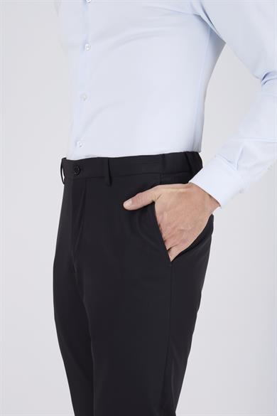 Erkek Slim Fit Sivri Yaka Torba Cep Yarım Astar Koyu Lacivert Kruvaze Takım Elbise