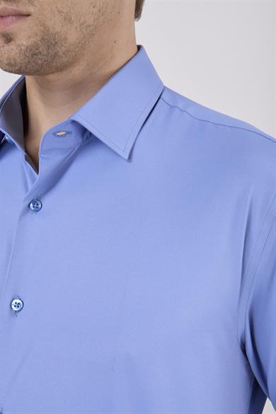 Erkek Slim Fit Koyu Mavi Gömlek