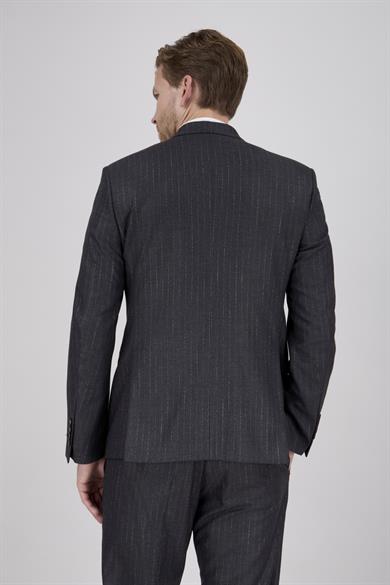 Erkek Slim Fit Sivri Yaka Koyu Kahverengi Kruvaze Model Takım Elbise