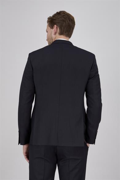 Erkek Slim Fit Sivri Yaka Koyu Kahverengi Yelekli Takım Elbise
