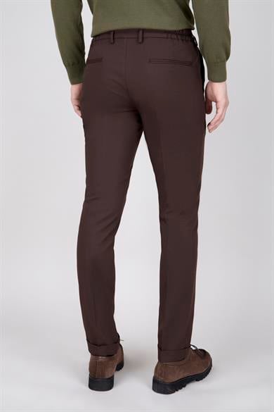 Erkek Kahverengi Bağcıklı Casual Pantolon