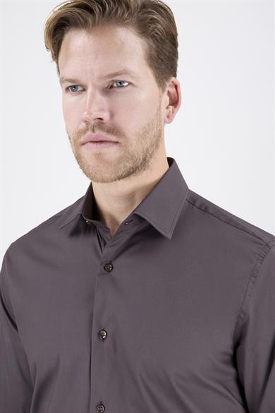 Erkek Slim Fit Kahverengi Gömlek