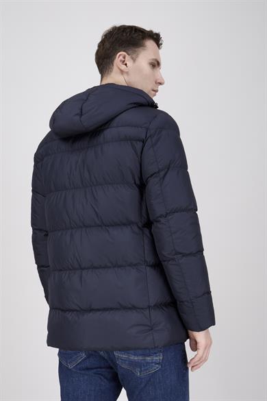 Erkek Kapşonlu Siyah Şişme Mont