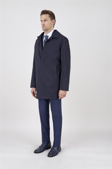 Erkek Lacivert Uzun Palto