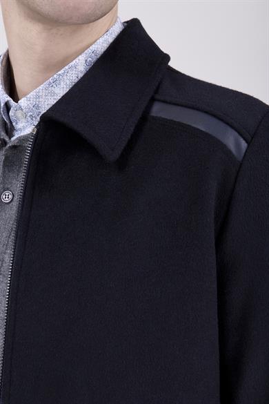 Erkek Lacivert Kaşe Mont