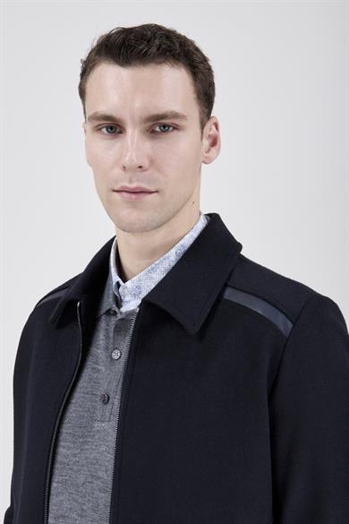 Erkek Lacivert Kaşe Mont