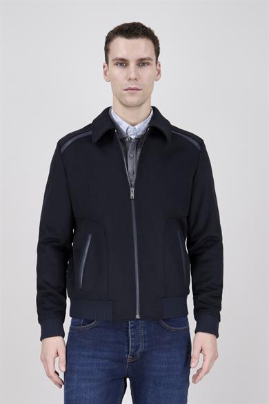 Erkek Lacivert Kaşe Mont