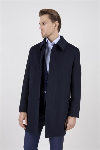 Erkek Lacivert Kaşe Kaban