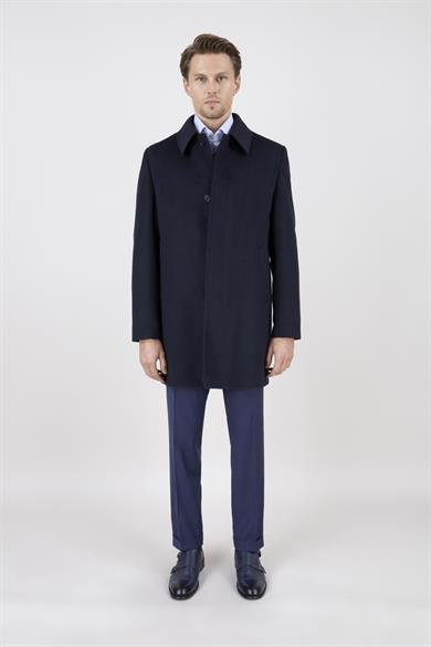 Erkek Lacivert Kaşe Kaban