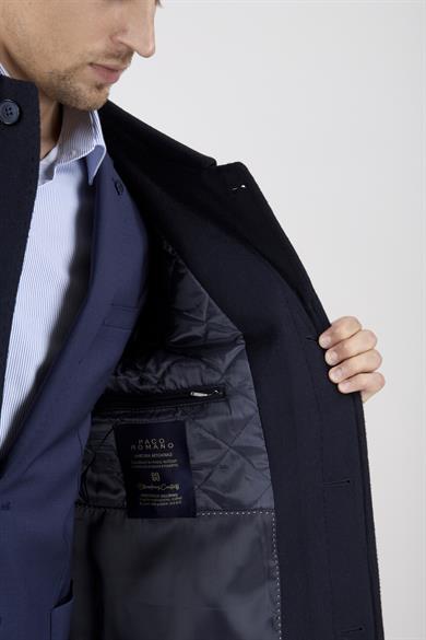 Erkek Lacivert Kaşe Kaban