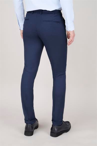 Erkek Lacivert Bağcıklı Casual Pantolon