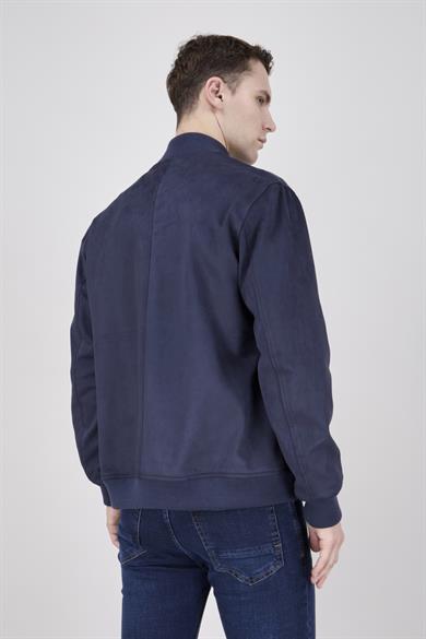 Erkek Lacivert Süet Casual Ceket
