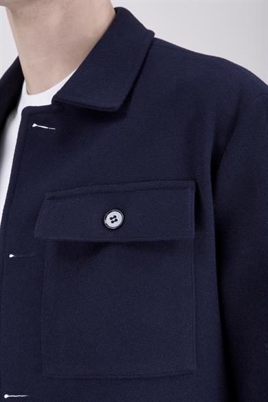 Erkek Lacivert Bebe Yaka Mont