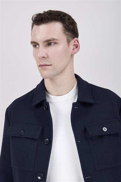 Erkek Lacivert Bebe Yaka Mont